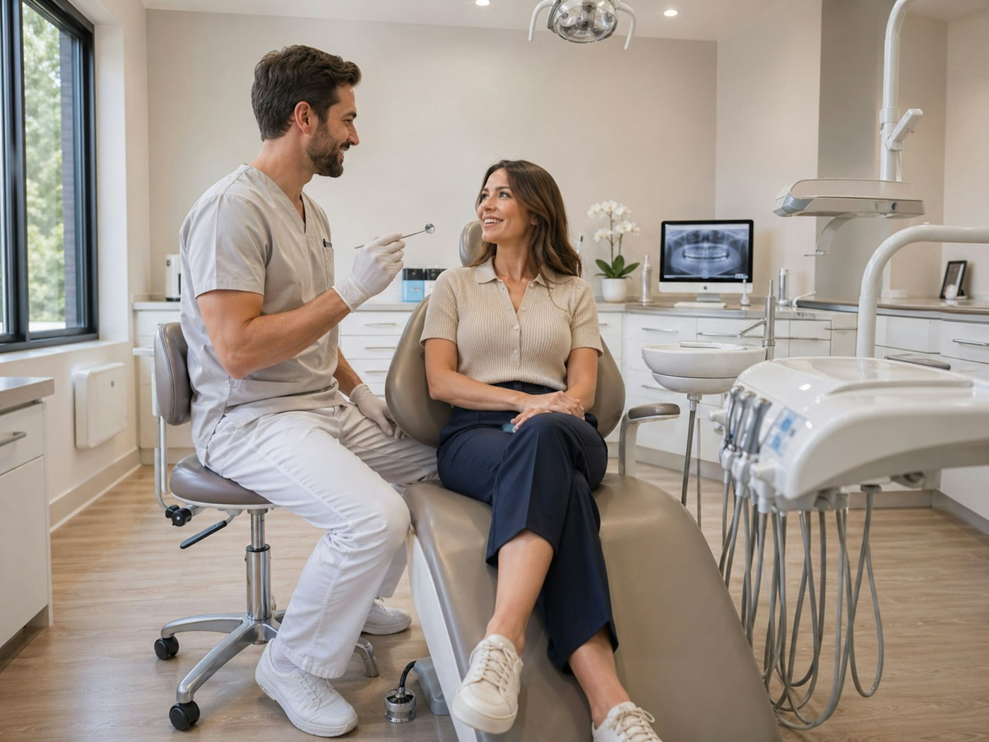 Dental clinic consultation showing a service enquiry outcome